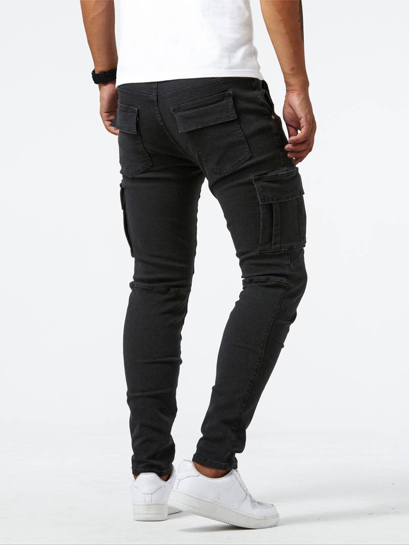 Herre Slim-Fit Cargo Bukser 100% Bomull Moderne Design-3