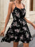 Dame Sommerkjole Blomstertrykk Spaghetti Stropper Polyester