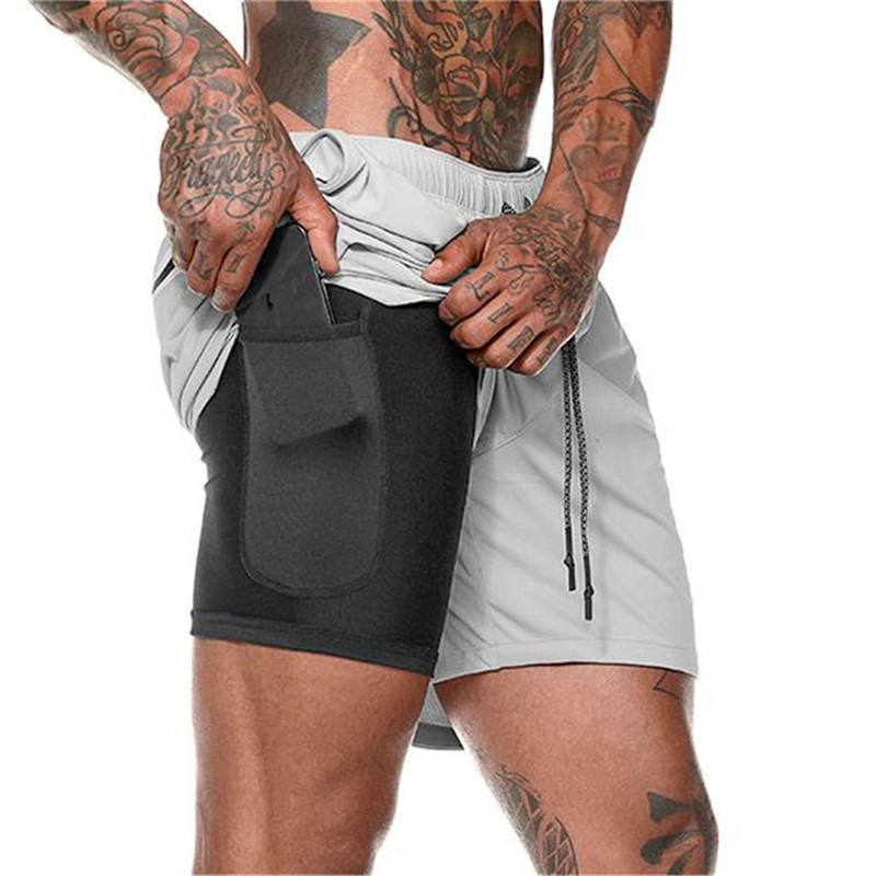 Dobbeltlags strandshorts for menn