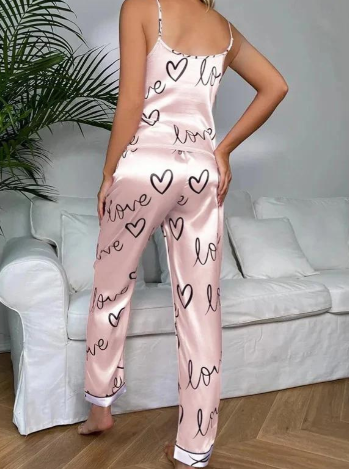 Pyjamassett i sateng for kvinner