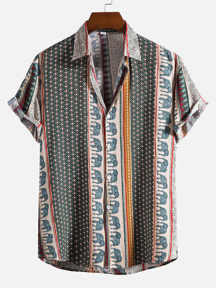 Variant image for Herreskjorte Vintage Stil Lett Bomull-8