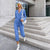 Dame Jumpsuit Elegant Passform Polyester med Jakkeslag og Lange Ermer-3