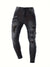 Herre Bikerjeans Casual med Vatterte Detaljer Denim-3