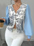 Dame Bluse V-hals Blomstertrykk Polyester