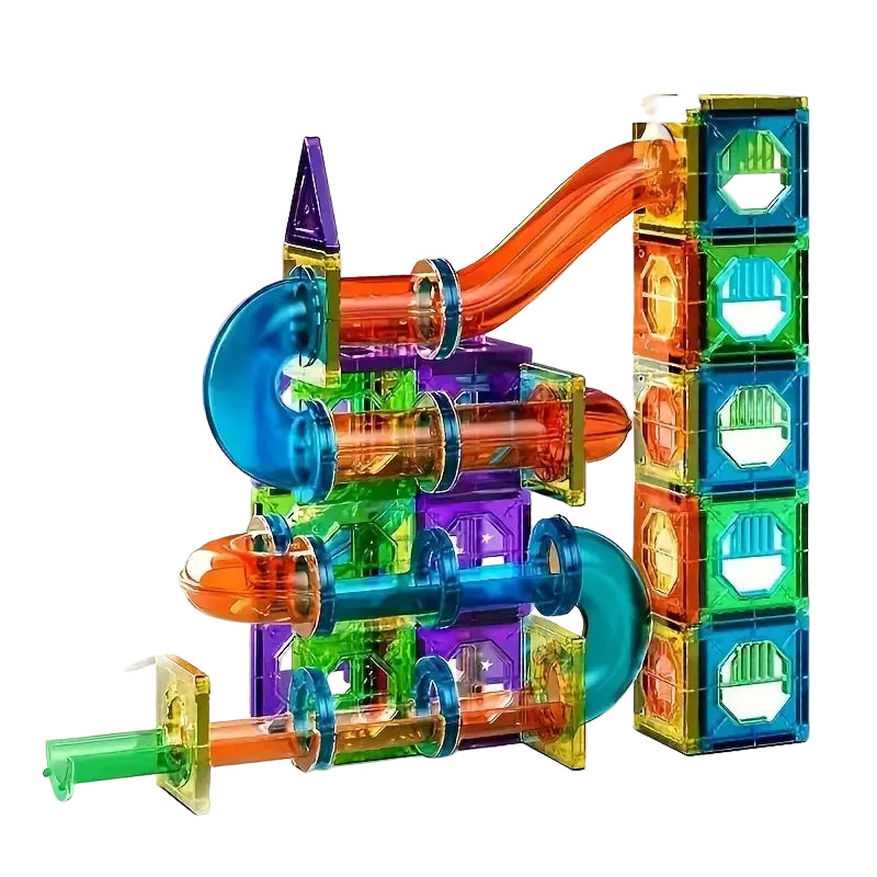 Barnas Byggeklosser med LED-Lys - 69 Deler Kreativt Magnetisk Sett 0