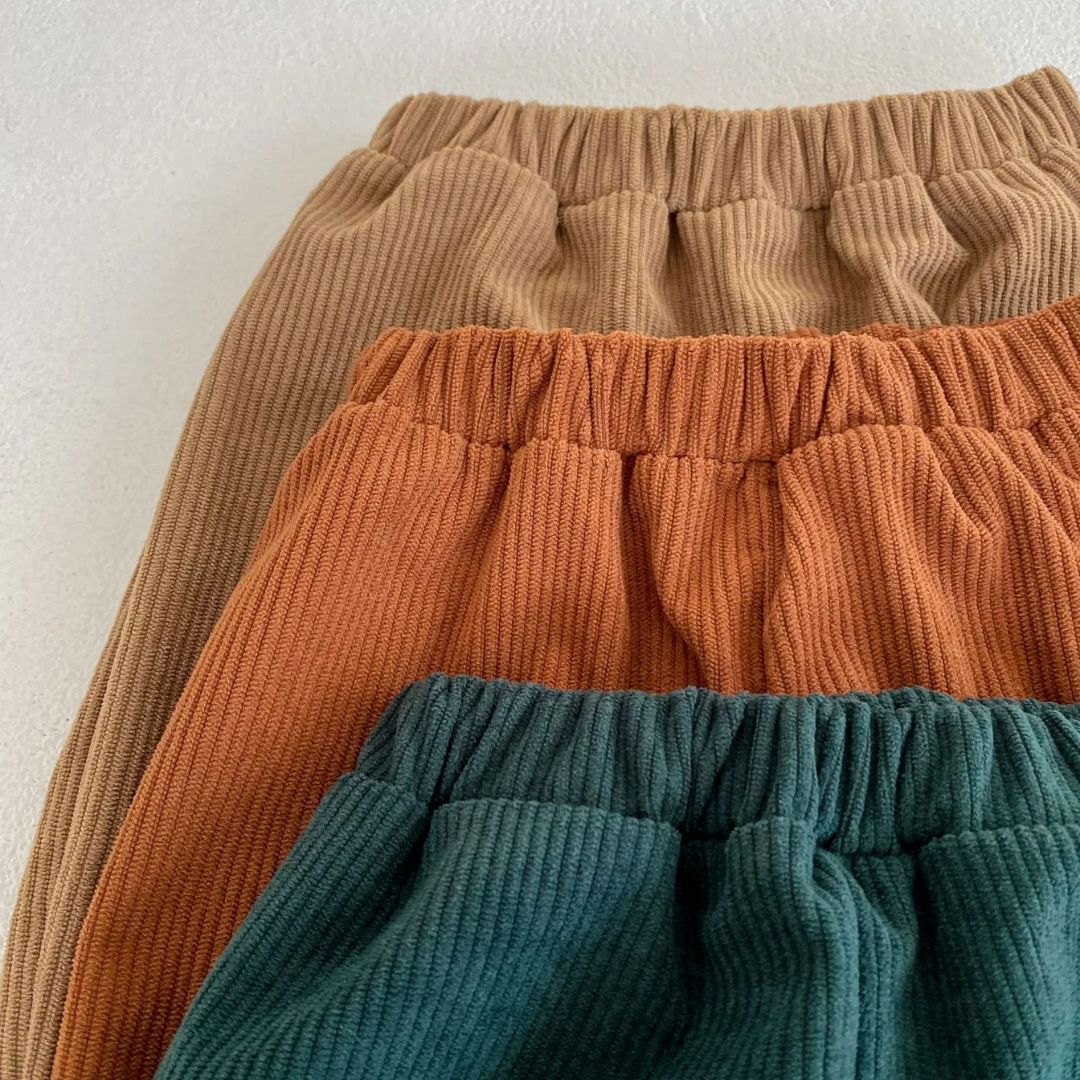 Barns Corduroy Sett Komfortabelt Mykt Pustende 4