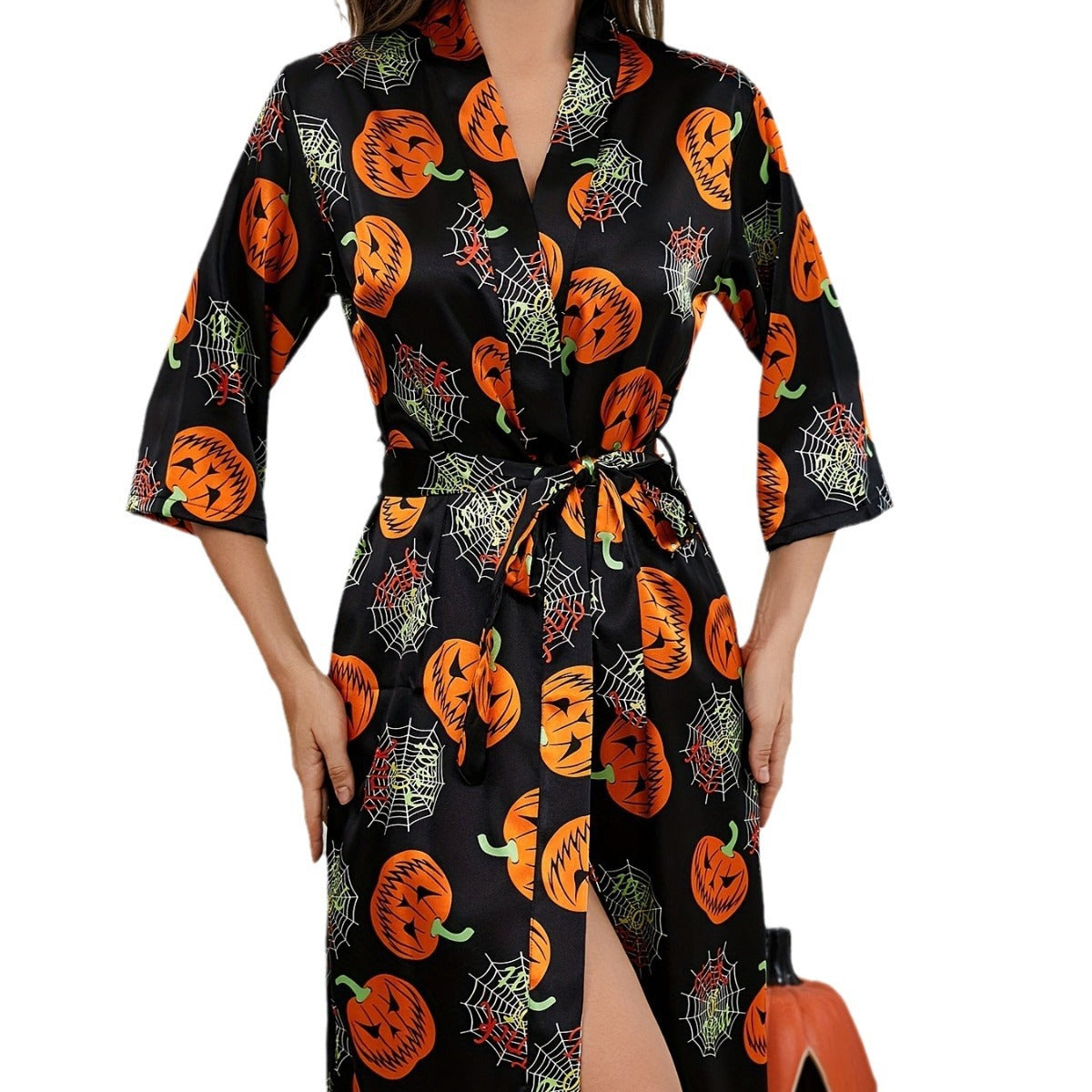 Barns Halloween Kostyme Gresskarmønster Løs Design Myk Stoff 5