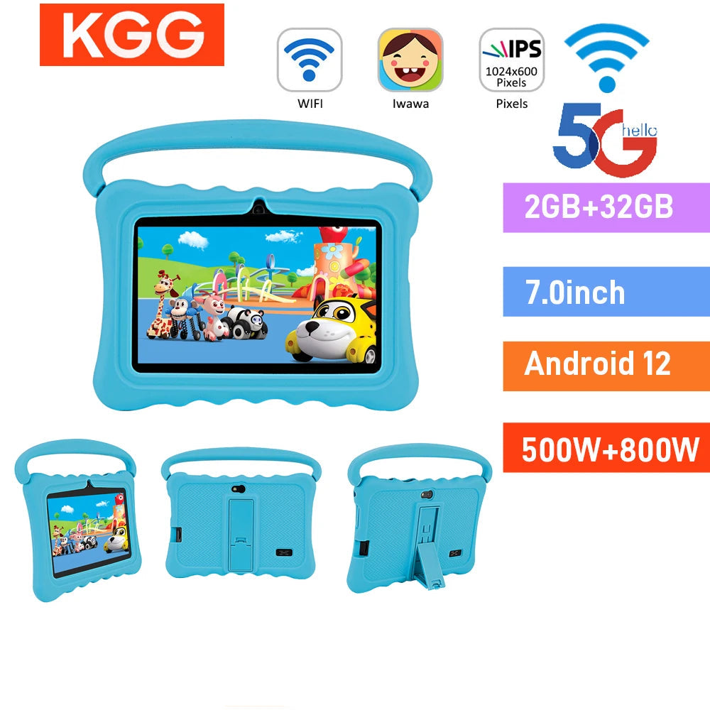Barns Nettbrett 7-tommer Android 12 med 32GB Minne og IPS-skjerm 0
