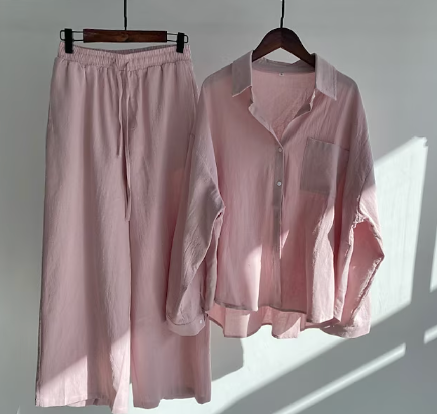 Variant image for Dame Linsett Topp og Bukse 100% Lin Elegant Komfortabel-43
