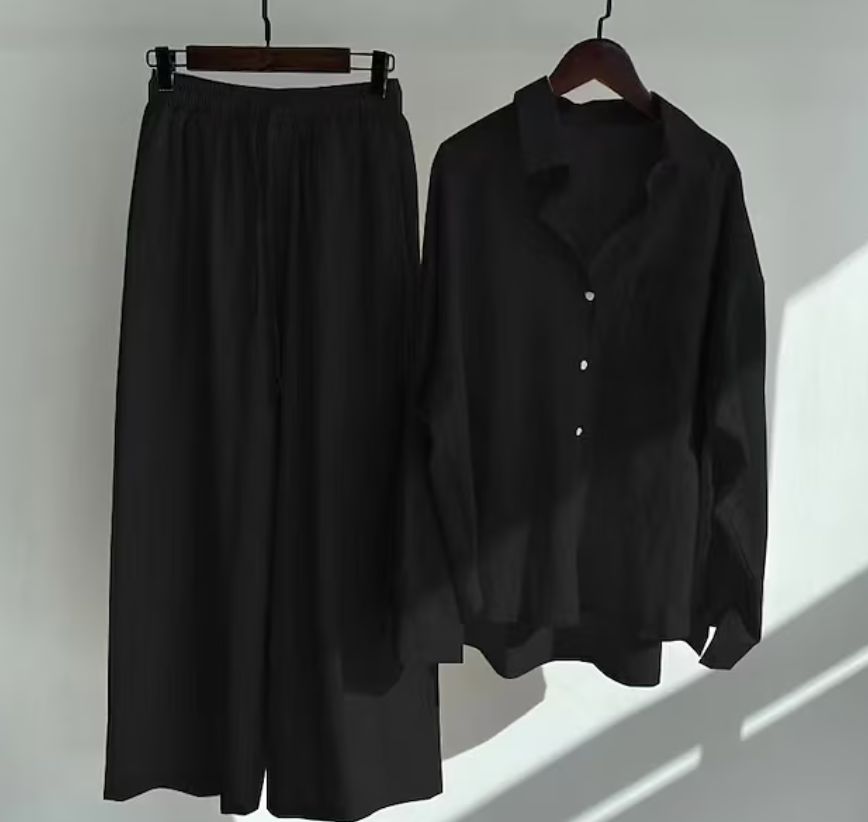 Variant image for Dame Linsett Topp og Bukse 100% Lin Elegant Komfortabel-36