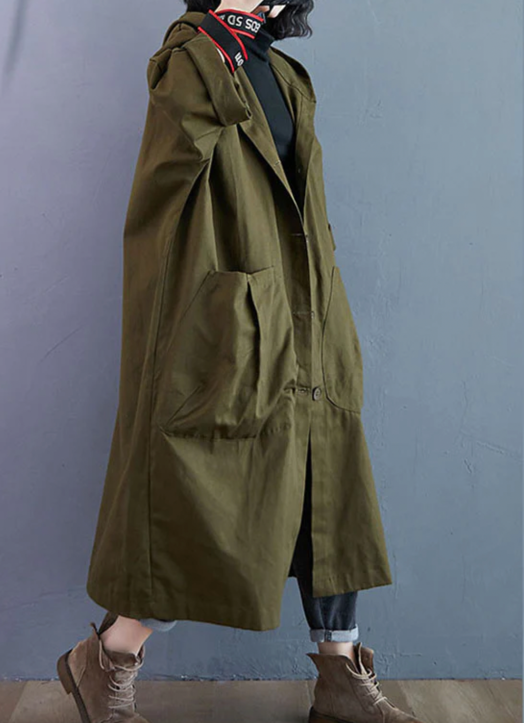 Vinterjakke Dame Lang Design i Høykvalitets Materiale-3