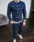 Herre Sett Uformell Polyester Mix med Lange Ermer og Stående Krage-2