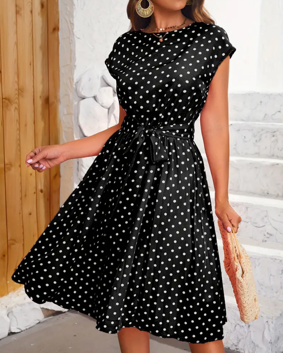 Variant image for Damekjole Retro Chic Polka Dot Lett Stoff-7