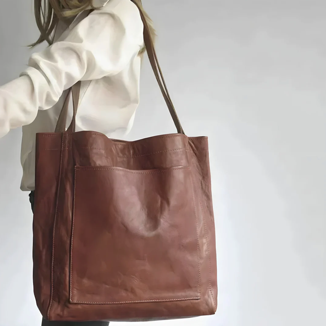 Dame Skinnveske Håndlaget Elegant Lær-5