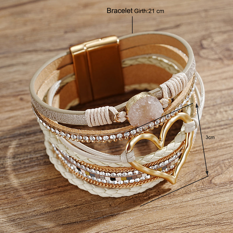 Bohemian Armbånd Dame med Naturlige Steiner 5