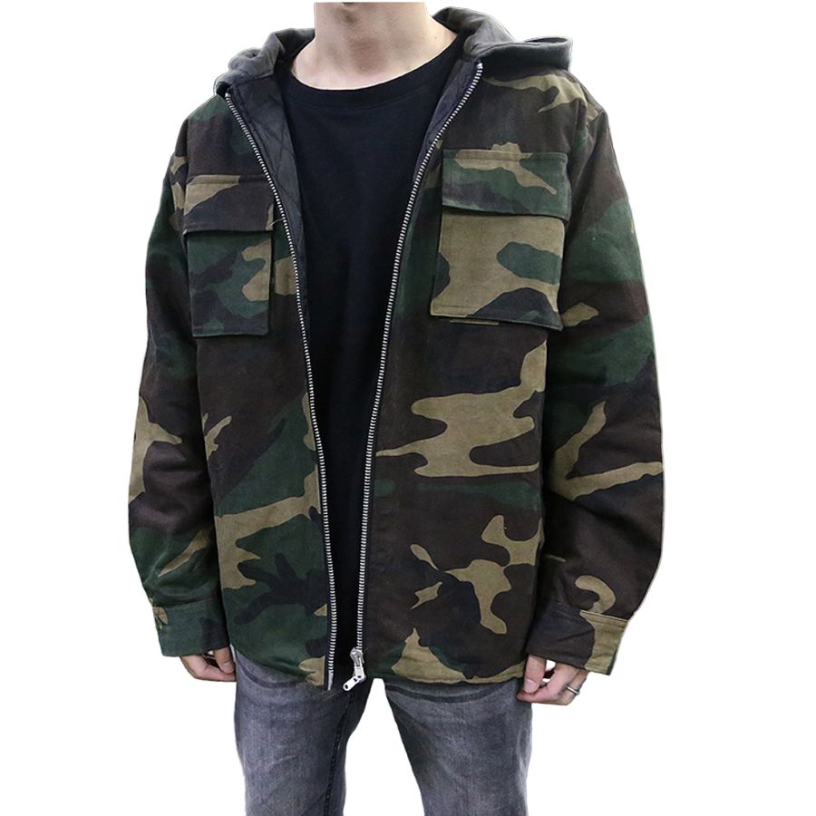 Hettegenser Herre Kamuflasje Moderne Passform 100% Bomull-1