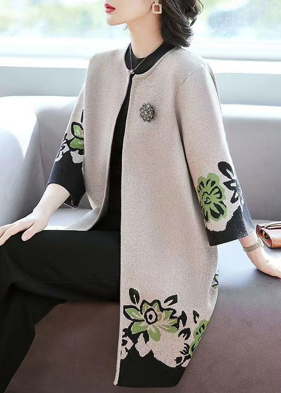 Cardigan Dame O-hals Med Patchwork Design 0
