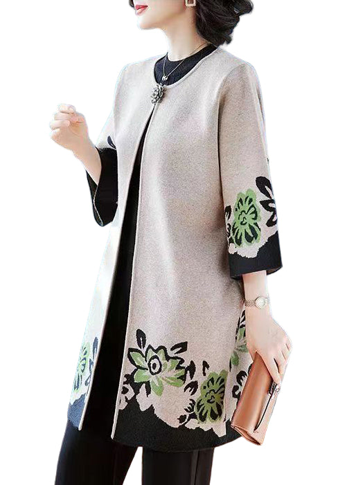 Cardigan Dame O-hals Med Patchwork Design 2