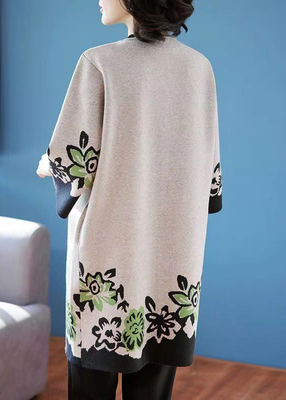 Cardigan Dame O-hals Med Patchwork Design 4