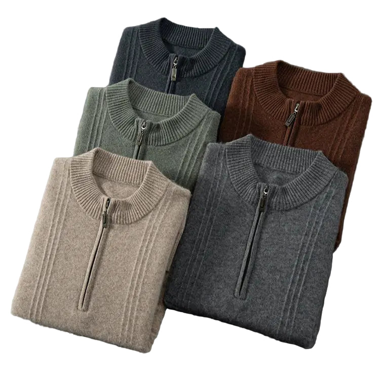 Cardigan Jakke Herre Halv Glidelås Casual Stil 1