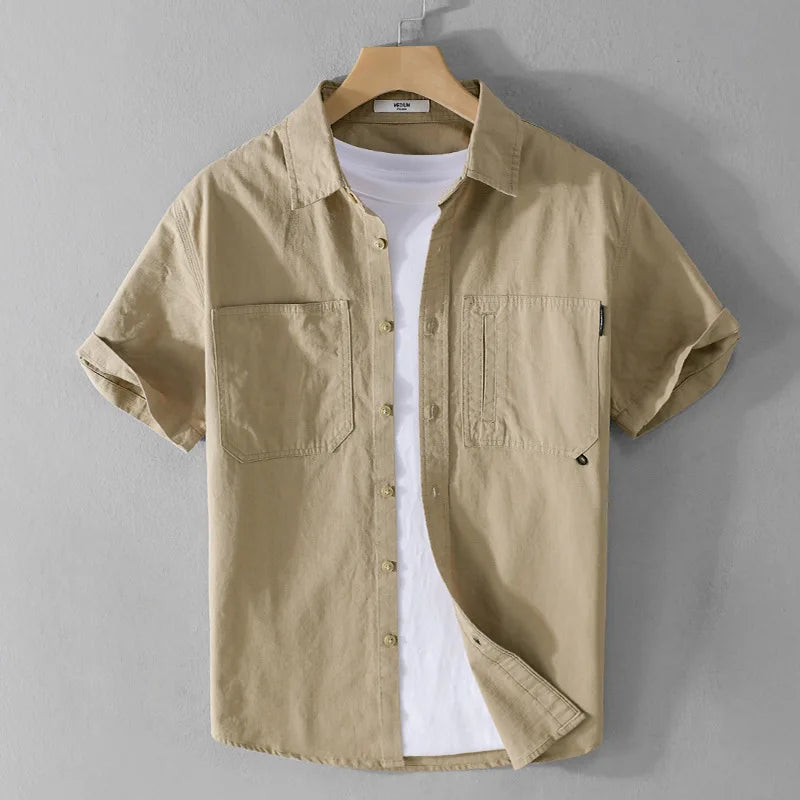 Herreskjorte Casual Sommer Myk Bomull 6