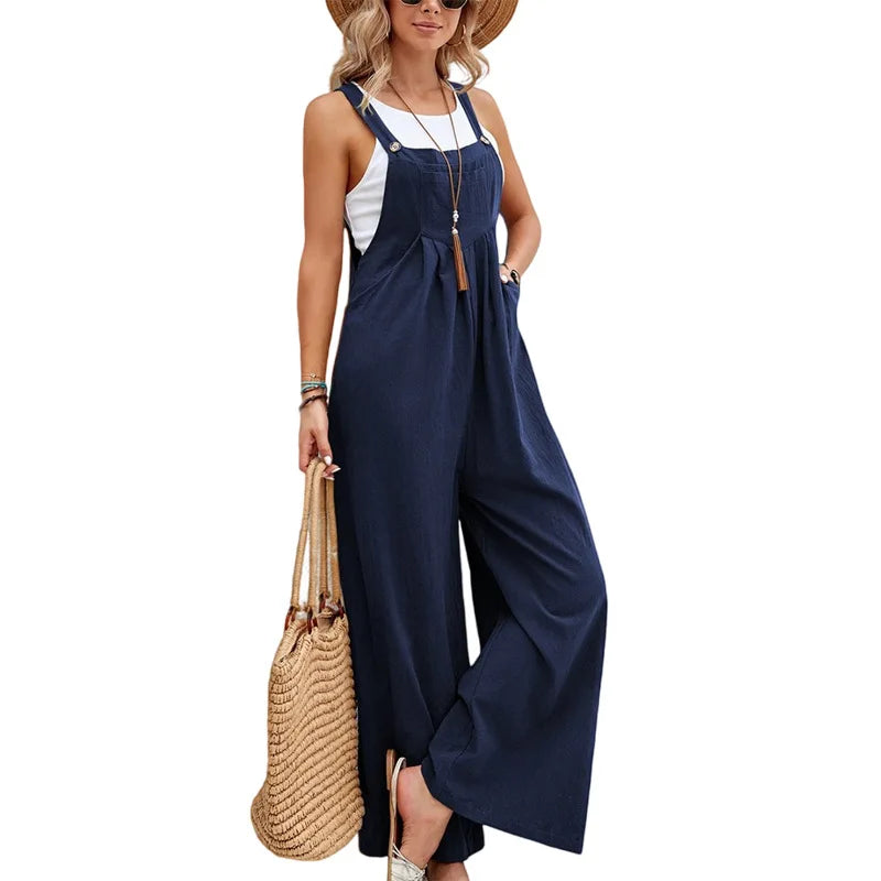 Variant image for Kvinne Jumpsuit Luftig Bomullsblanding Sommerstil-12