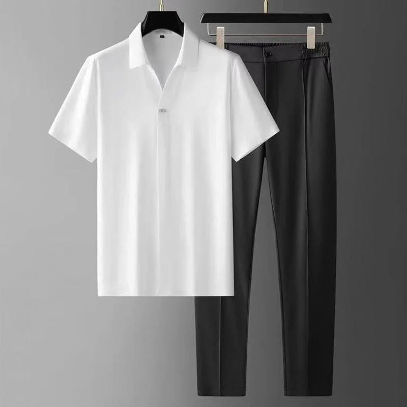 Dame Antrekkssett V-hals med Bukser Moderne Stil 2