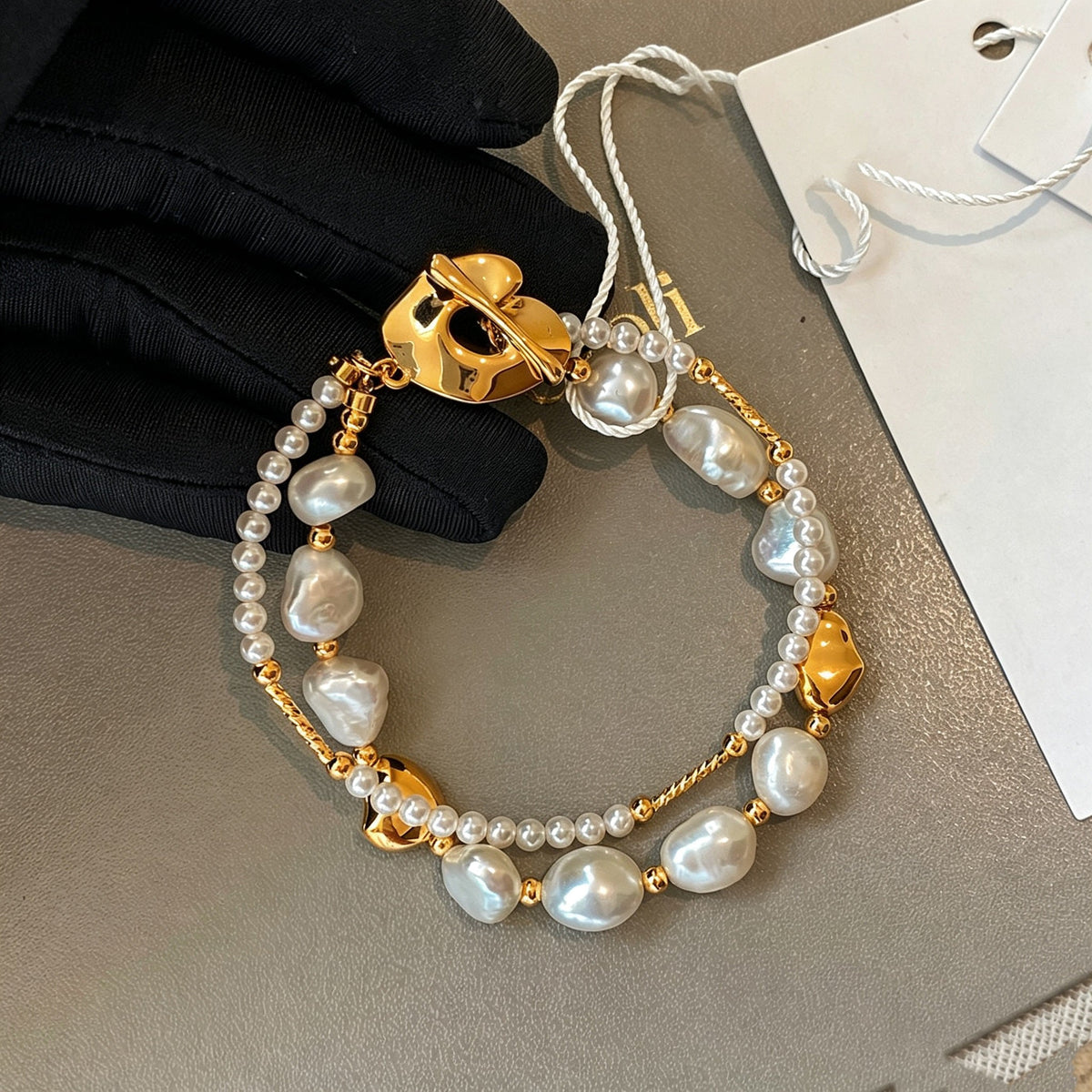 Dame Armbånd Dobbel Lag Med Perler og Charm 2