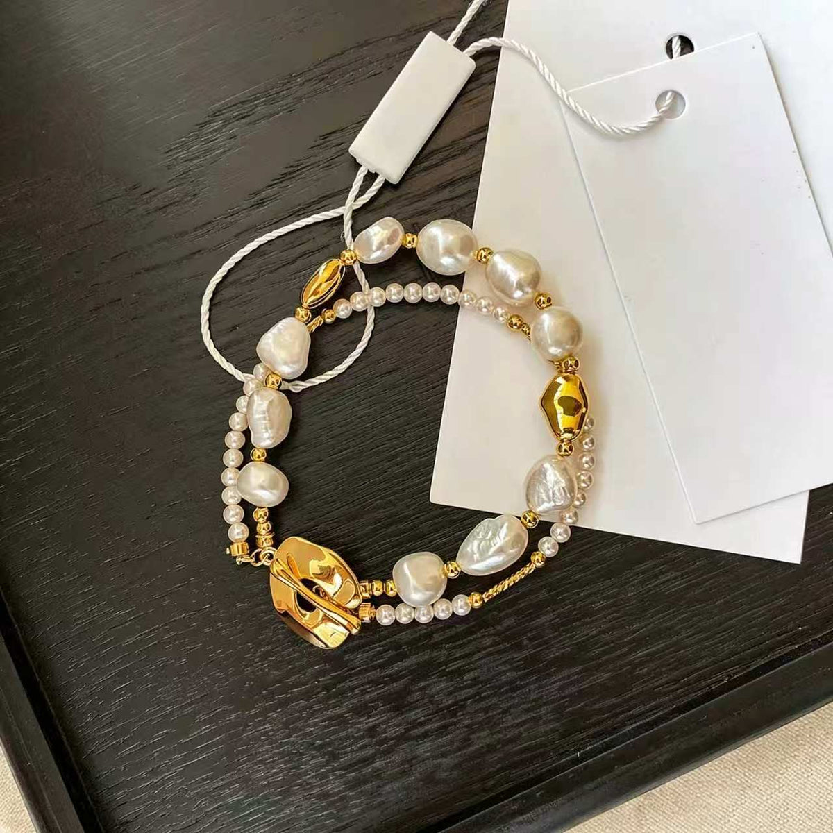 Dame Armbånd Dobbel Lag Med Perler og Charm 3