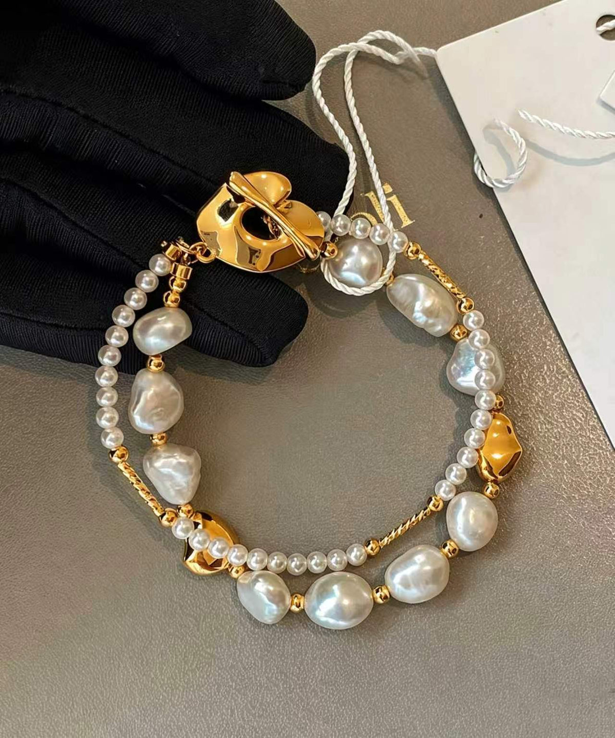 Dame Armbånd Dobbel Lag Med Perler og Charm 5