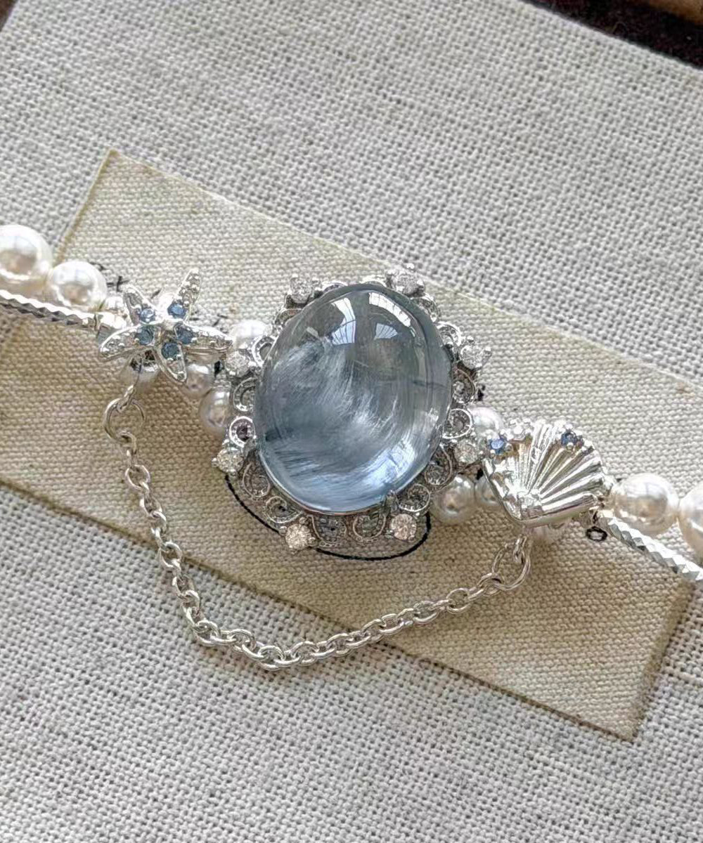 Dame Armbånd med Gemstone og Perle Charm 2