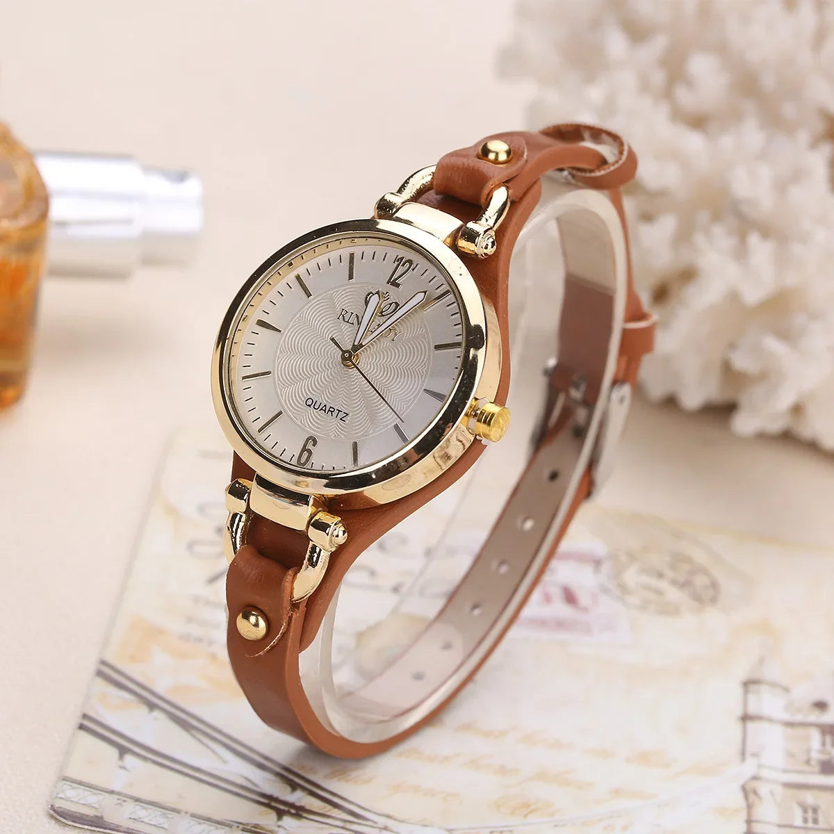 Dame Armbåndsur Geometrisk Design Justerbar Passform 0