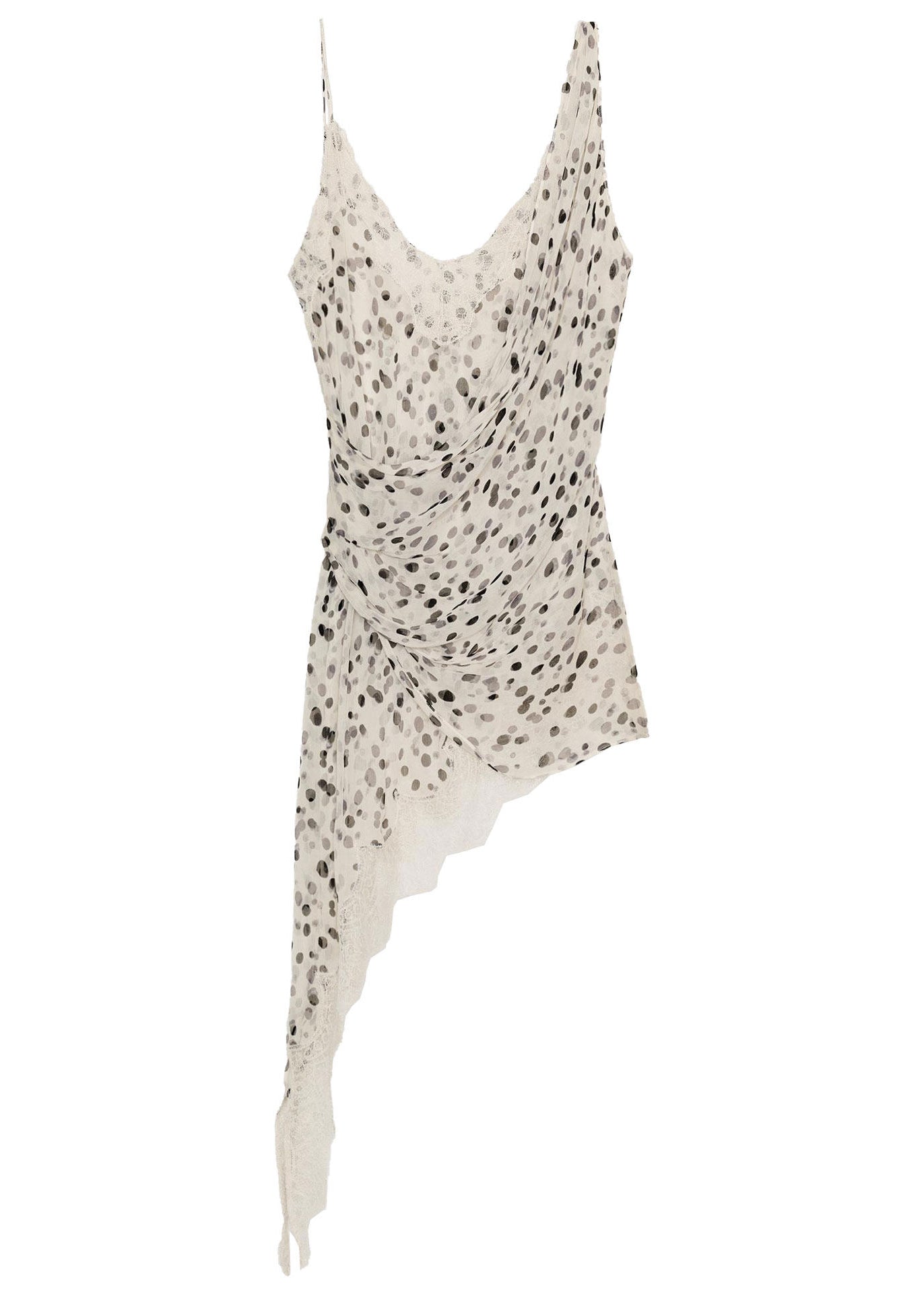 Dame Asymmetrisk Spaghetti Stropp Topp Prikket Design 3