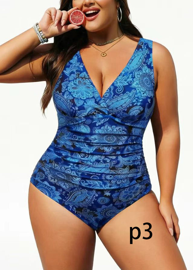 Dame Badedrakt Bodysuit V-hals Stripemønster 2