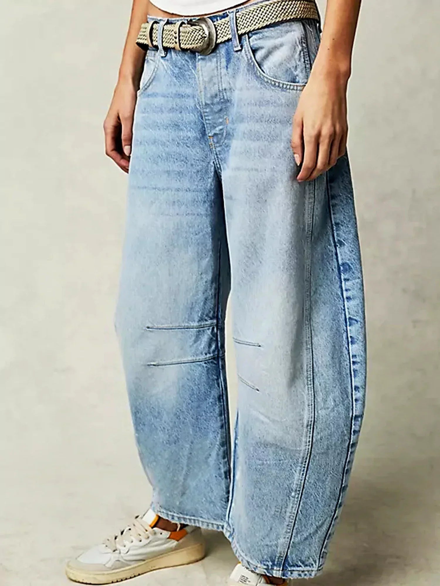Dame Barrel Jeans Leopardmønster 8