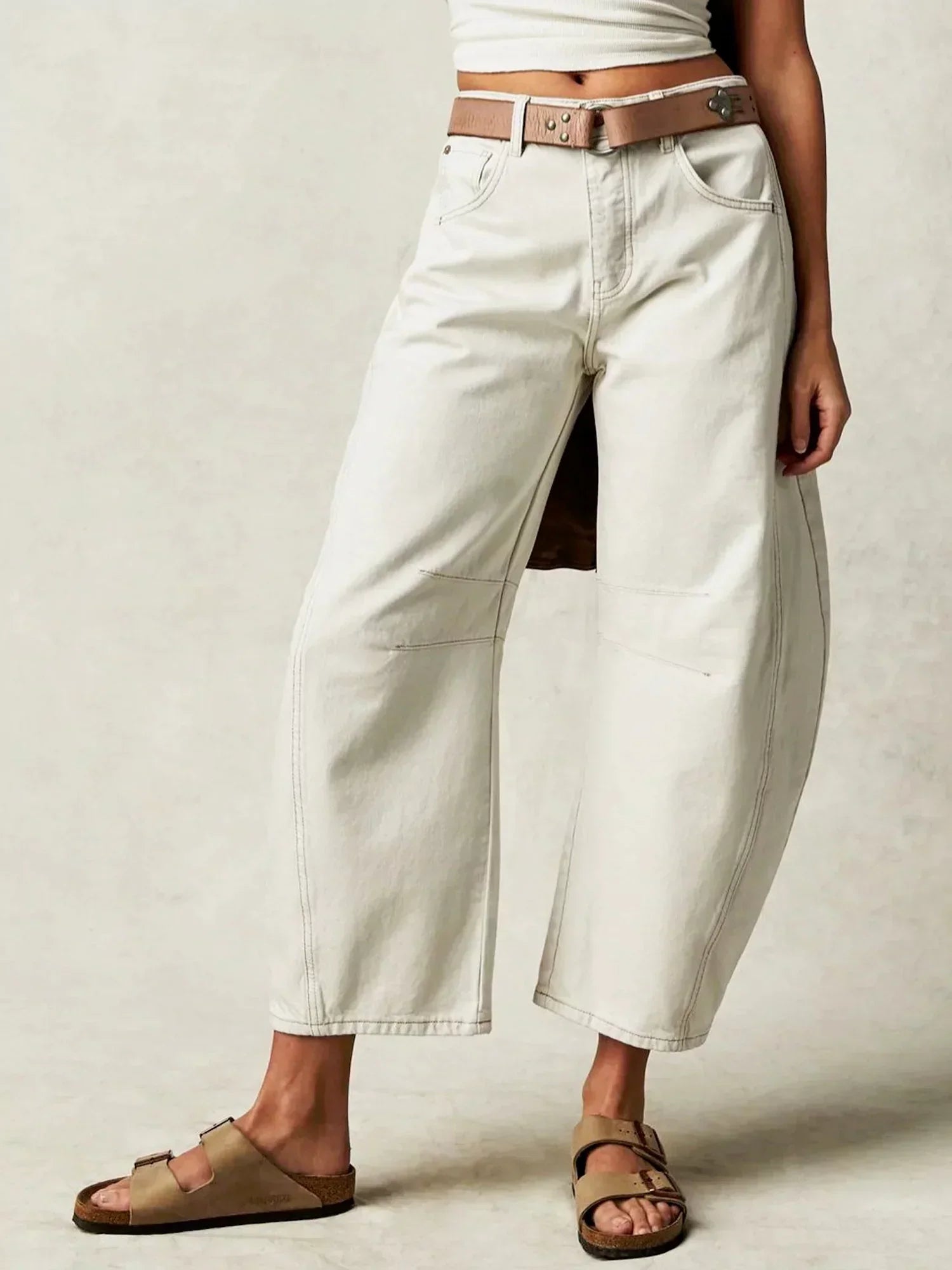 Dame Barrel Jeans Leopardmønster 9