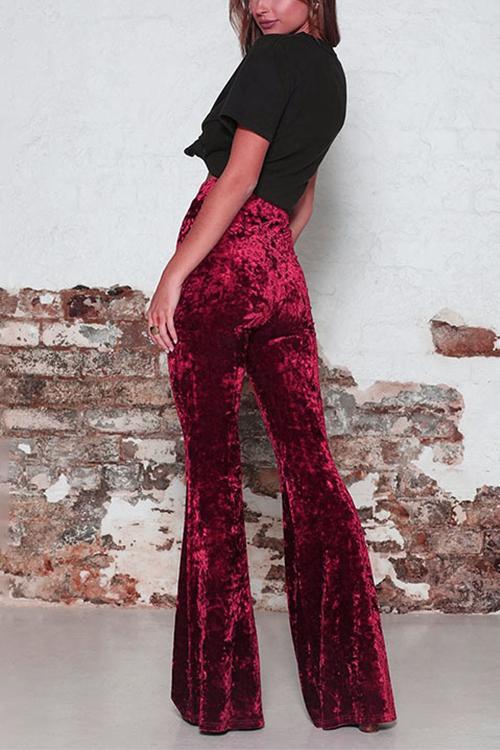 Dame Bell Bottoms med Elastisk Midje 2