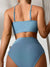 Dame Bikini Høy Midje Moderne Design Slitesterkt Stoff 4
