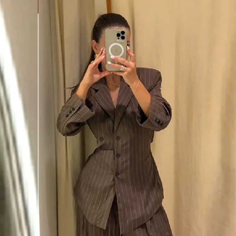 Dame Blazer Jakke med Bukser Slim Fit 7