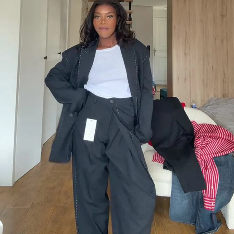 Dame Blazer Jakke med Bukser Slim Fit 9