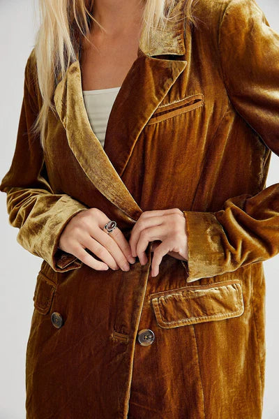 Dame Blazer Langermet Fløyel 1