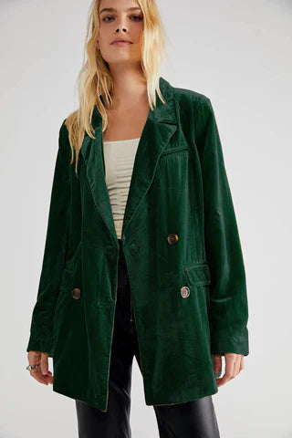 Dame Blazer Langermet Fløyel 4