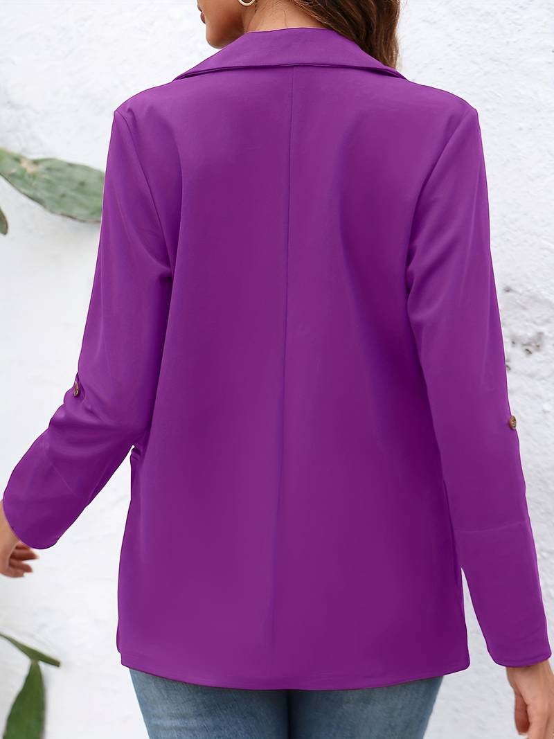 Dame Blazer Løs Snitt Åpen Front Casual Stil 5