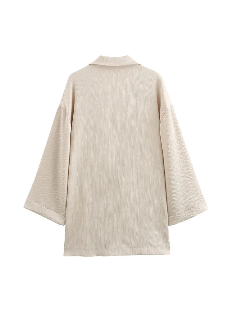 Dame Blazer Sett med Brede Bukser 3