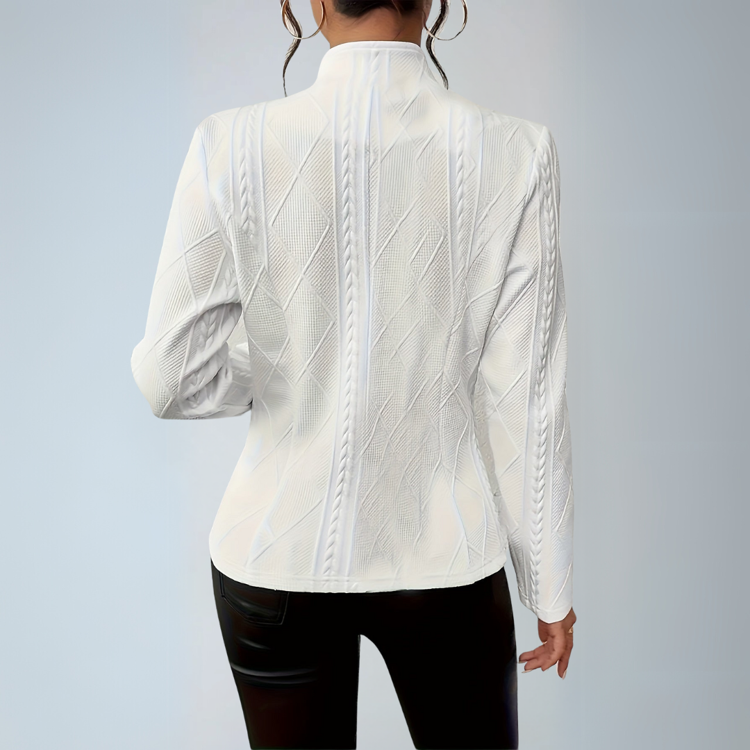 Dame Blazer Teksturert Design Rayon Polyester Spandex 1