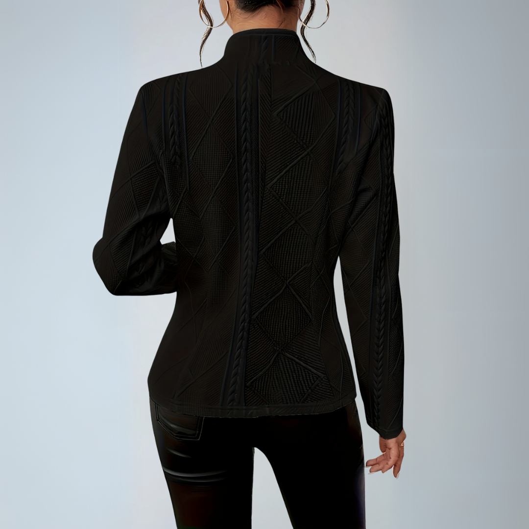 Dame Blazer Teksturert Design Rayon Polyester Spandex 2