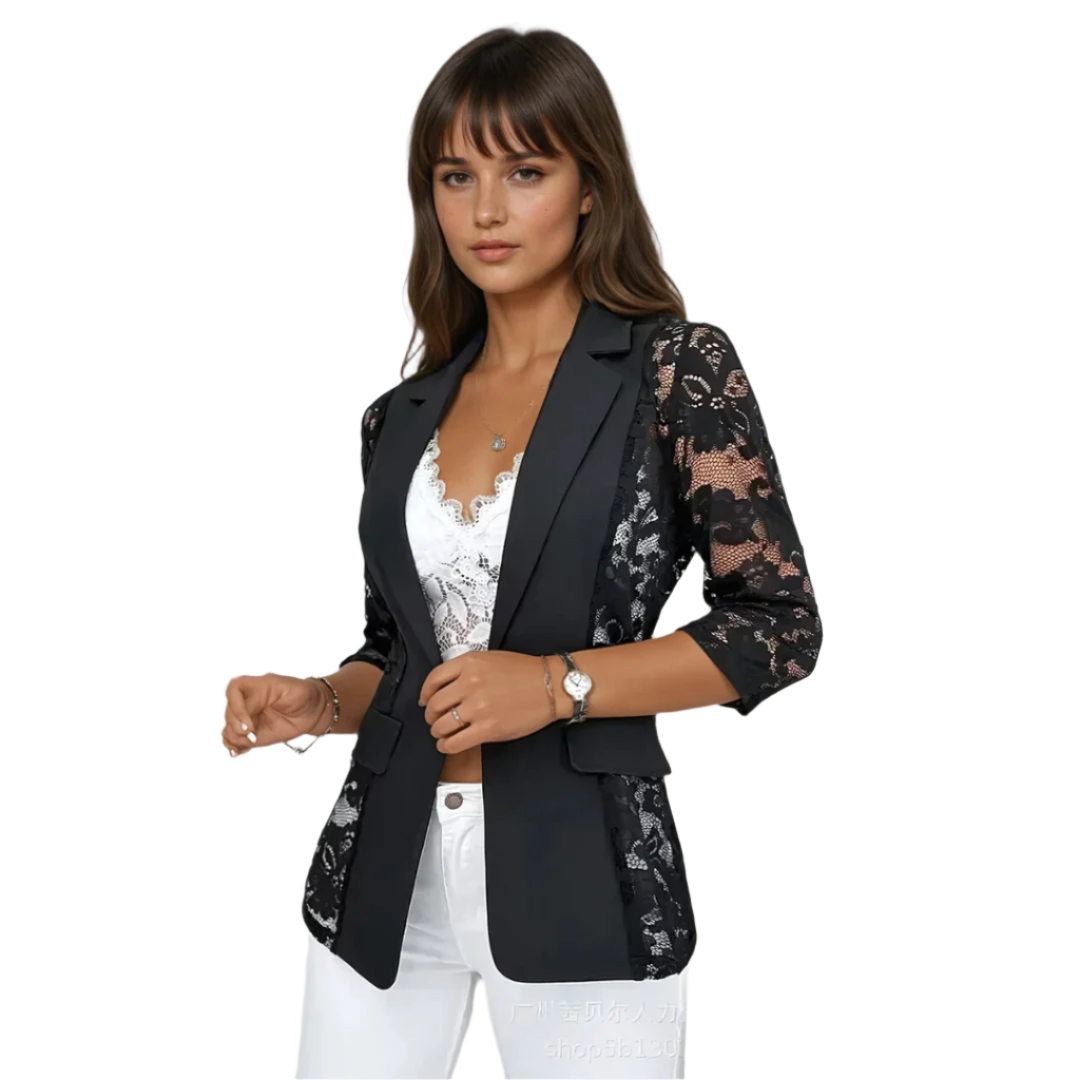 Dame Blazer i Blonde med Fitted Design 0