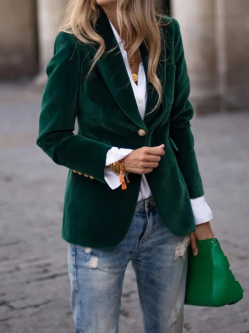 Dame Blazer med Fløyel 10