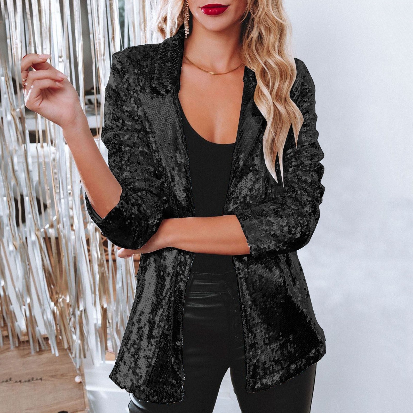 Dame Blazer med Pailletten 5