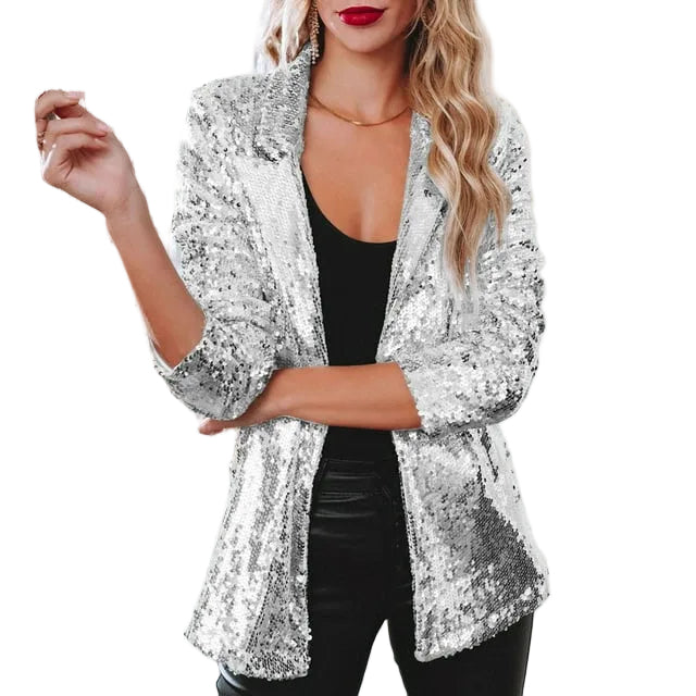 Dame Blazer med Paljetter 0